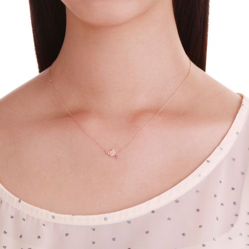 【ザ・キッス】DI-PN1821DM ディズニー デイジーダック / ピンクゴールド ネックレス