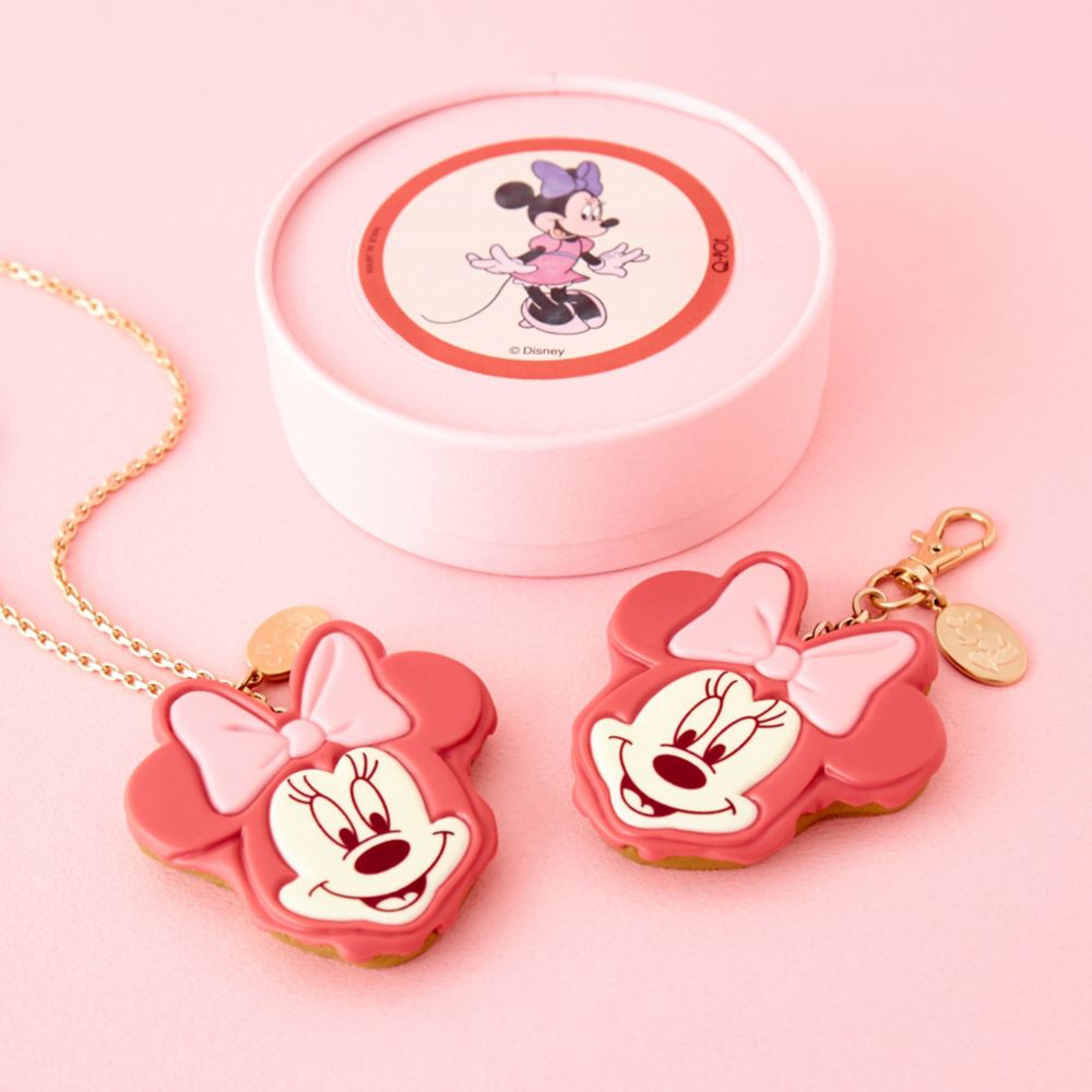 【キューポット】ミニーマウス/バッグチャーム　ストロベリーチョコレートケーキ