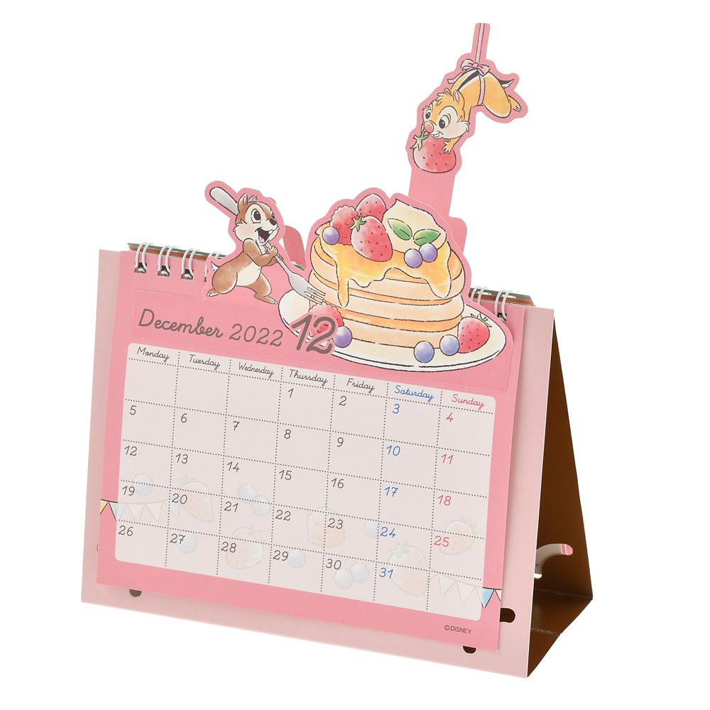 公式 ショップディズニー チップ デール 卓上カレンダー 22 くいしんぼう ポップアップ Calendars Organizers