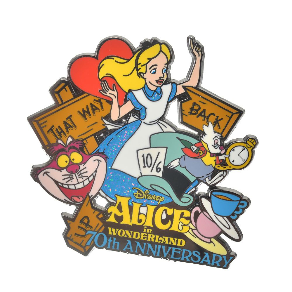 公式 ショップディズニー アリス 白うさぎ チェシャ猫 ピンバッジ レガシー Alice In Wonderland 70