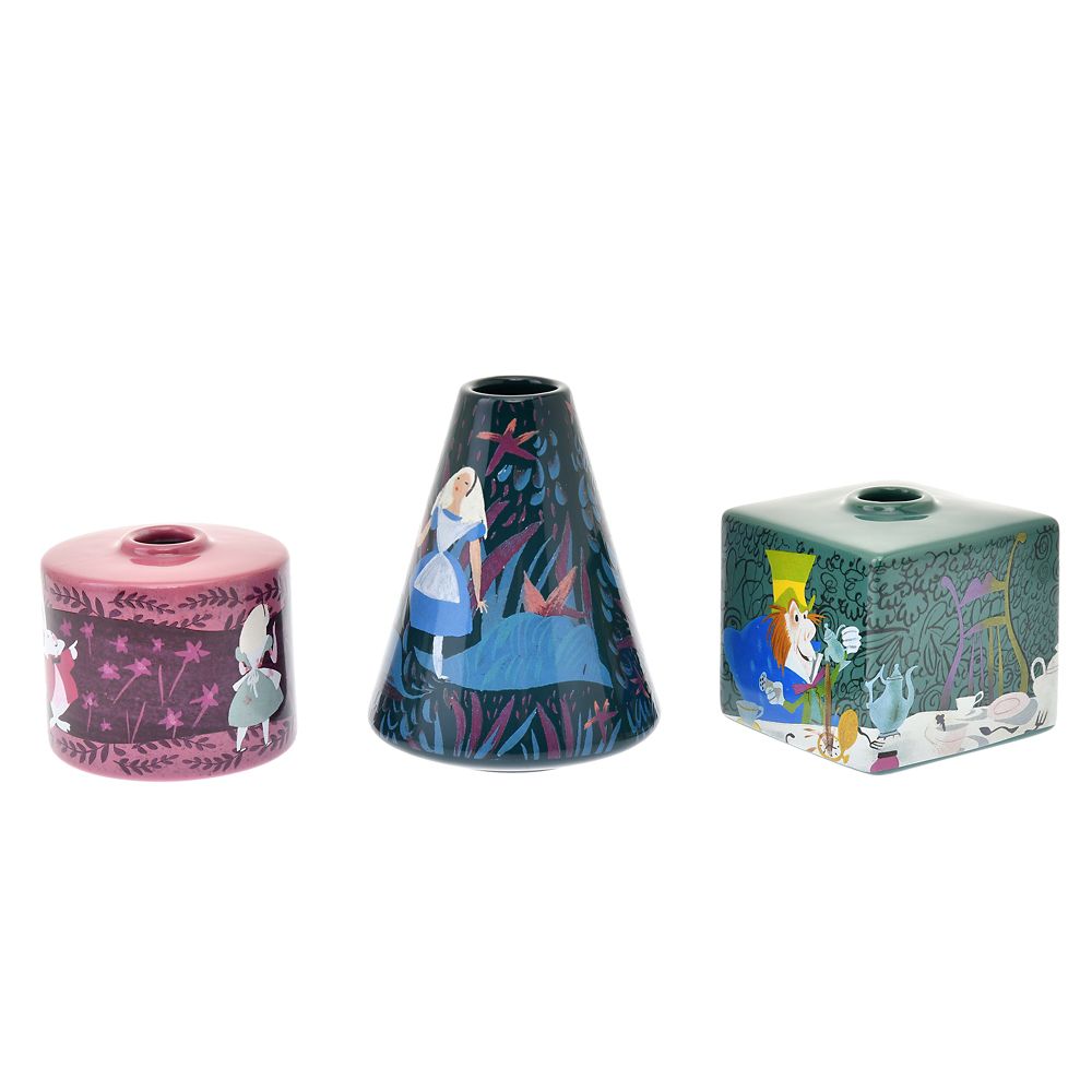 公式 ショップディズニー アリス 白うさぎ マッドハッター フラワーベース 花瓶 Alice In Wonderland By Mary Blair