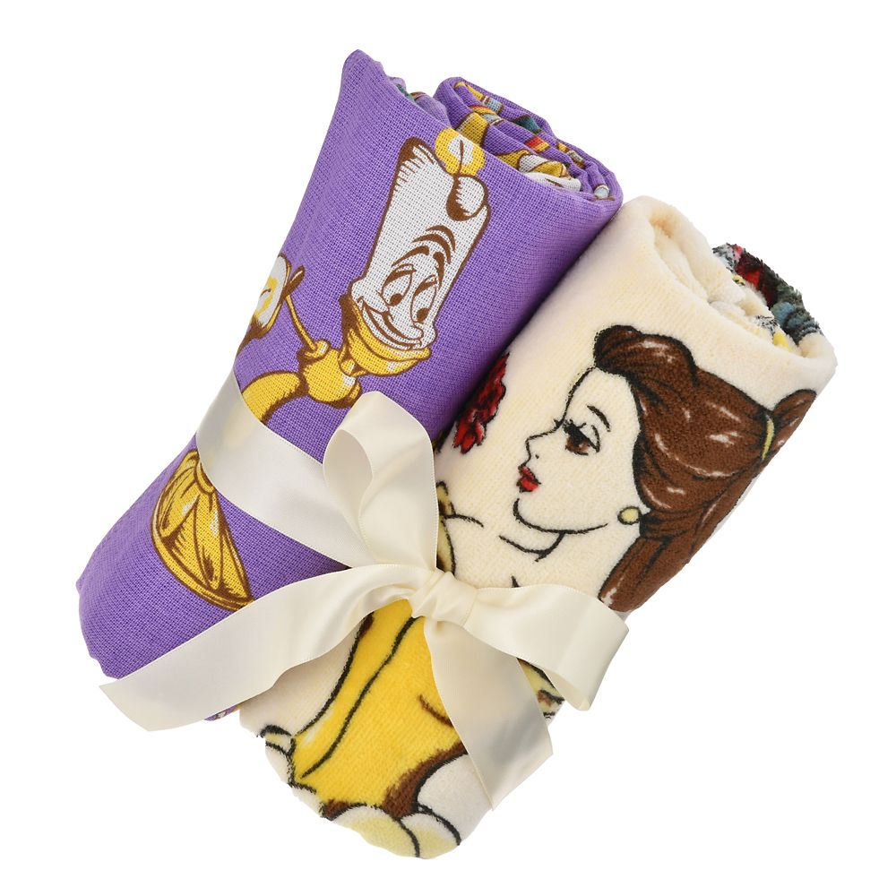 公式 ショップディズニー 美女と野獣 フェイスタオル セット 抗菌防臭加工 ゴージャス