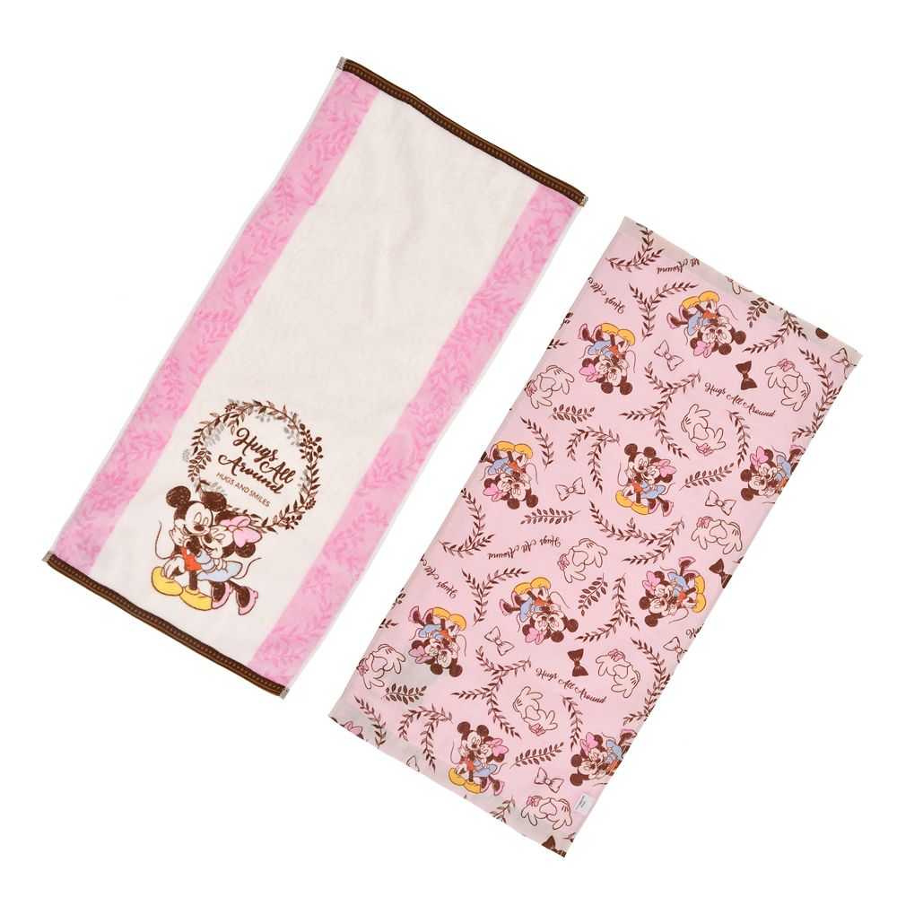 公式 ショップディズニー ミッキー ミニー フェイスタオル セット 抗菌防臭加工 ハグ スマイル