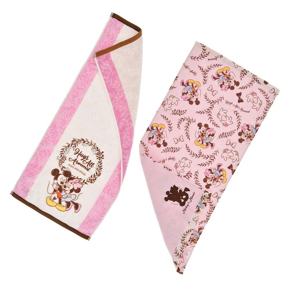 公式 ショップディズニー ミッキー ミニー フェイスタオル セット 抗菌防臭加工 ハグ スマイル