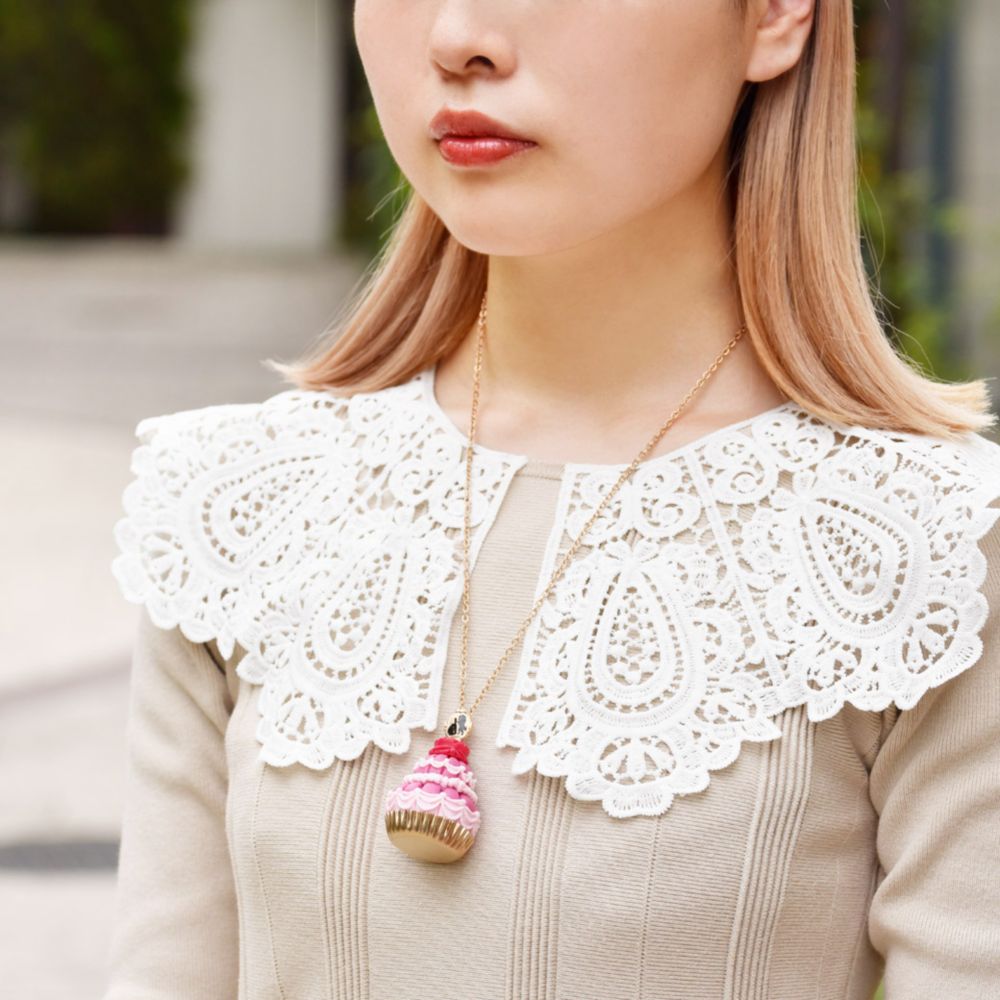 【キューポット】美女と野獣/ネックレス　ベルドレスケーキ (ピンク)