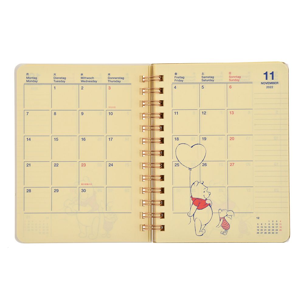 公式 ショップディズニー デルフォニックス プーさん ピグレット Rollbahn 手帳 スケジュール帳 M 22 Calendars Organizers