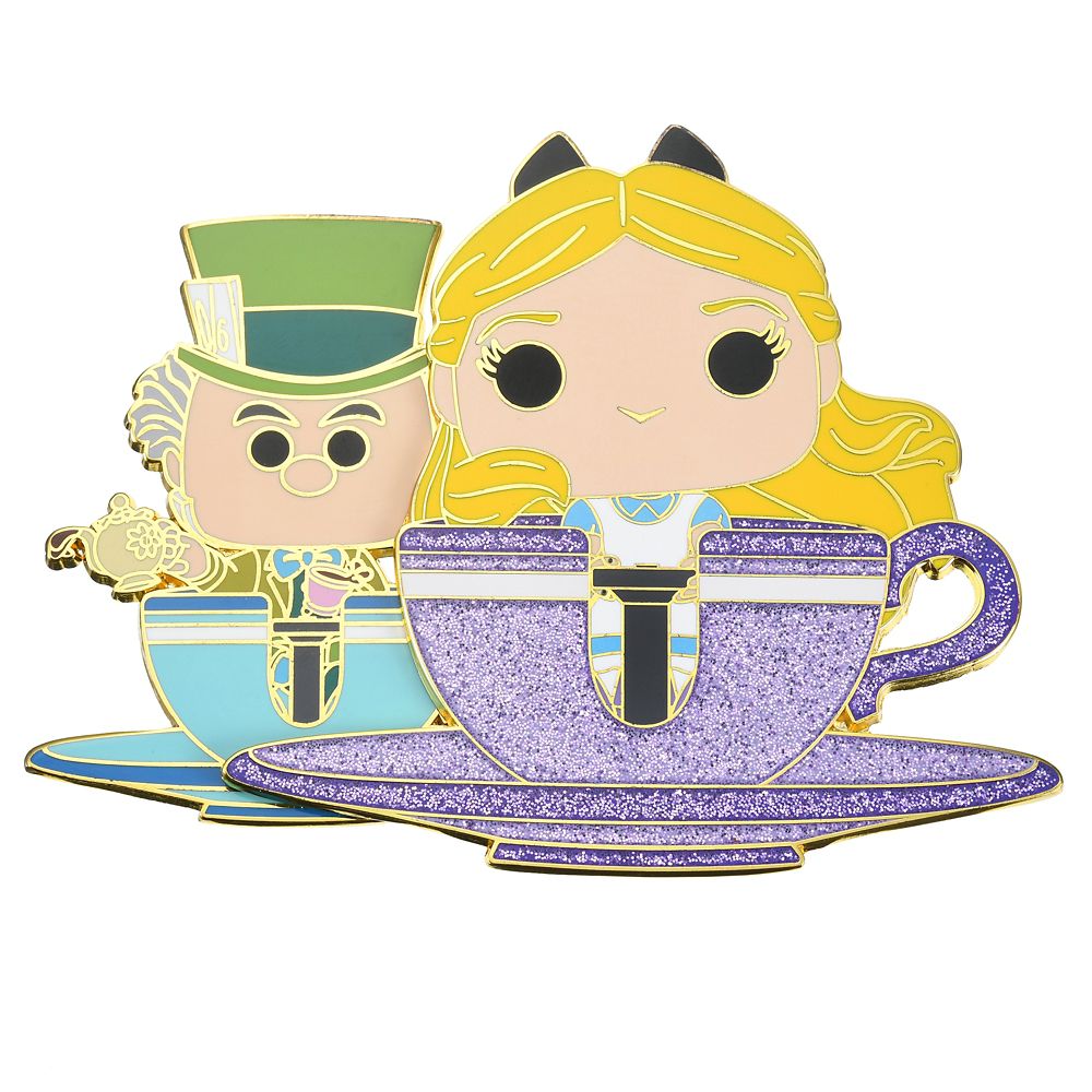 公式 ショップディズニー Loungefly アリス マッドハッター ピンバッジ ボックス入り マッド ティー パーティー Funko Pop Pin