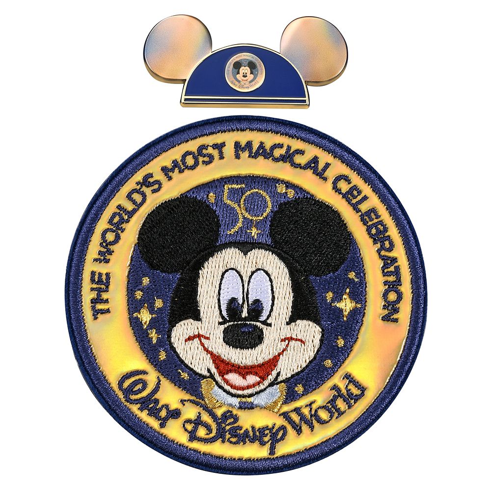 公式 ショップディズニー 再入荷 ミッキー ワッペン ピンバッジ イヤーハット セレブレーション Walt Disney World 50th Celebration