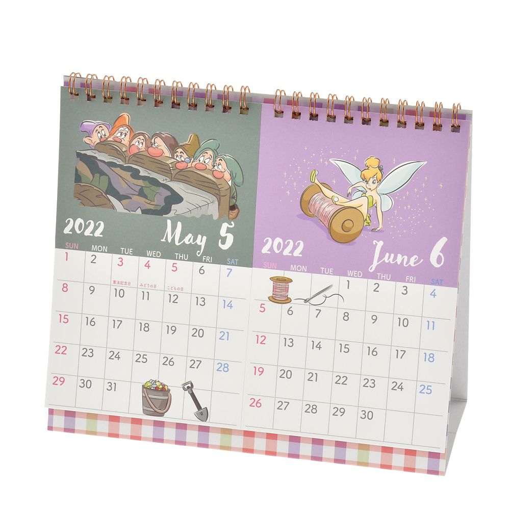公式 ショップディズニー ディズニーキャラクター 卓上カレンダー 22 2month レトロチェック Calendars Organizers