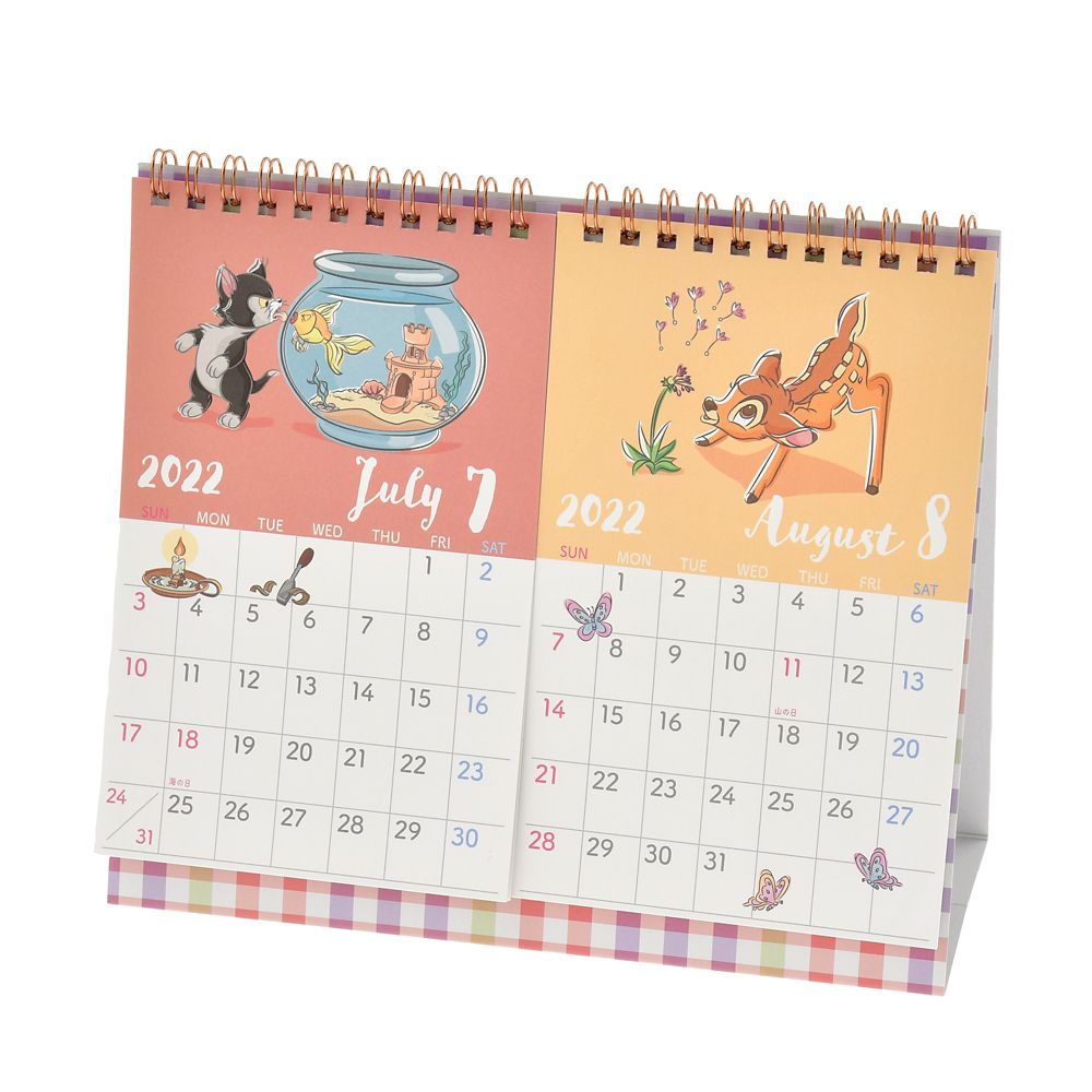 公式 ショップディズニー ディズニーキャラクター 卓上カレンダー 22 2month レトロチェック Calendars Organizers