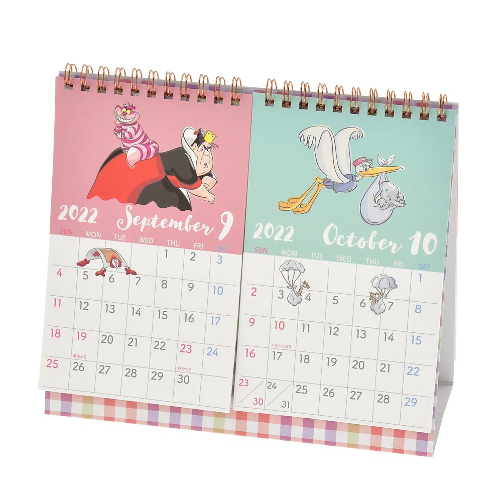 公式 ショップディズニー ディズニーキャラクター 卓上カレンダー 22 2month レトロチェック Calendars Organizers