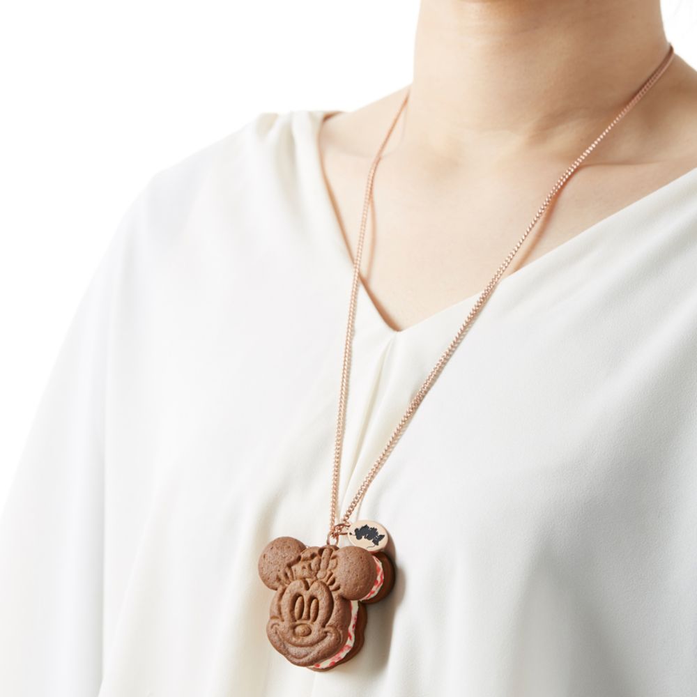 【キューポット】ミニーマウス /ネックレス　 ラズベリー クッキーサンドアイス