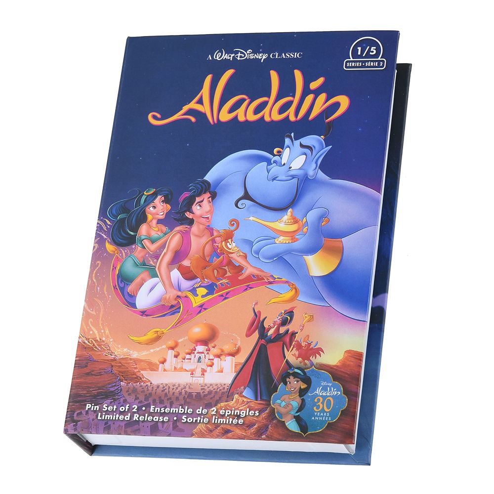 公式 ショップディズニー ジーニー ピンバッジ セット Vhs風ボックス入り アラジン アニバーサリー
