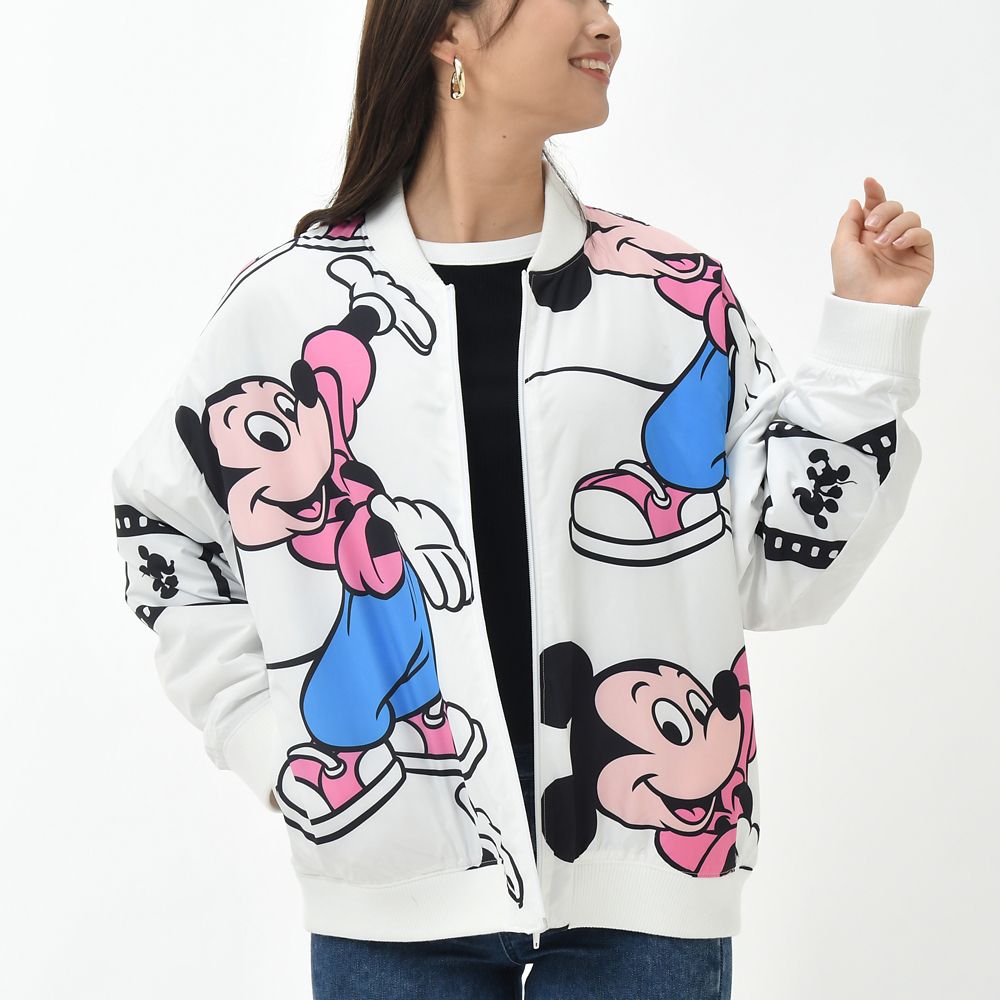 ブルゾン Disney 90s ミッキー リバーシブルブルゾン アーチロゴ 全面