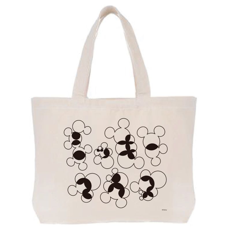 公式 ショップディズニー D Made トートバッグ ミッキー アイコンパターン モノクロ Katakana