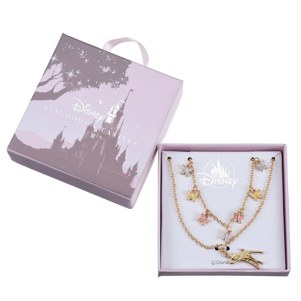 公式 ショップディズニー バンビ ネックレス レイヤード風 蝶 ボックス入り