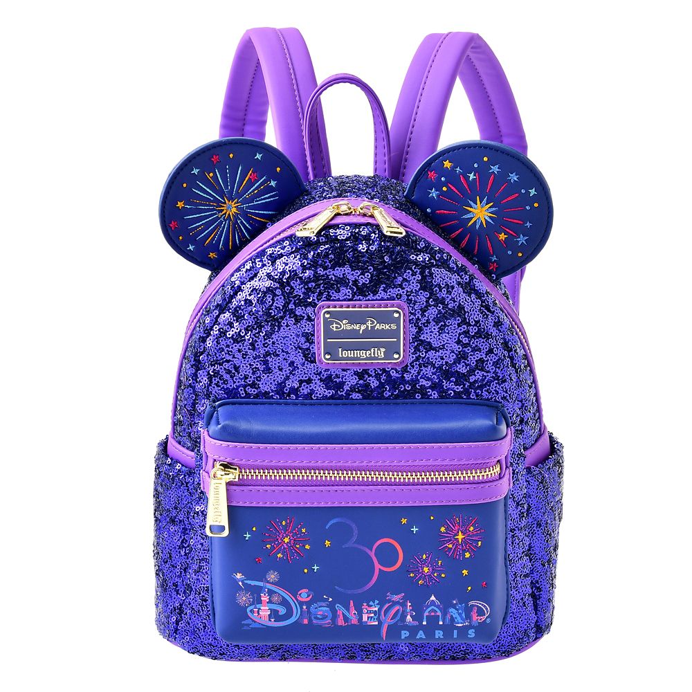 公式 ショップディズニー 再入荷 Loungefly ミッキー リュックサック バックパック スパンコール Disneyland Paris 30th Family