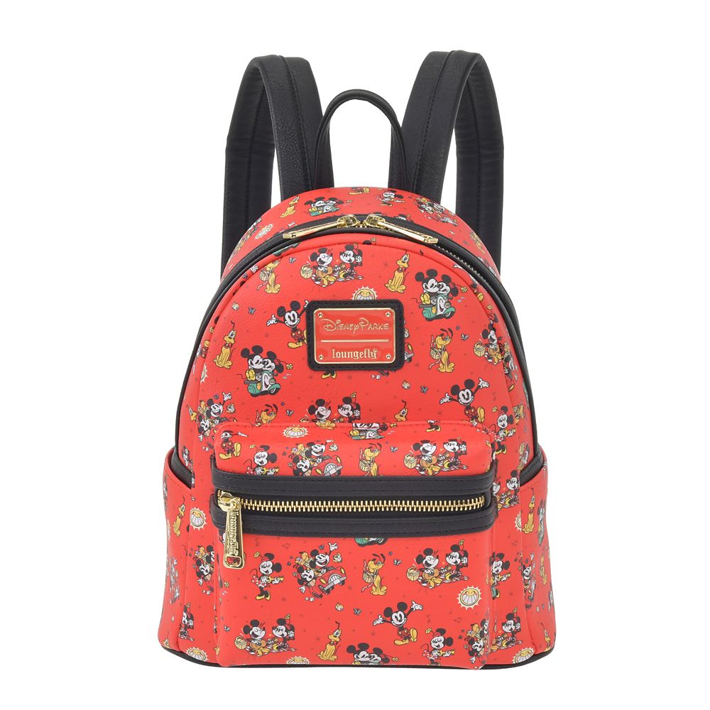 公式 ショップディズニー Loungefly ミッキー ミニー プルート リュックサック バックパック レッド ミッキーマウス