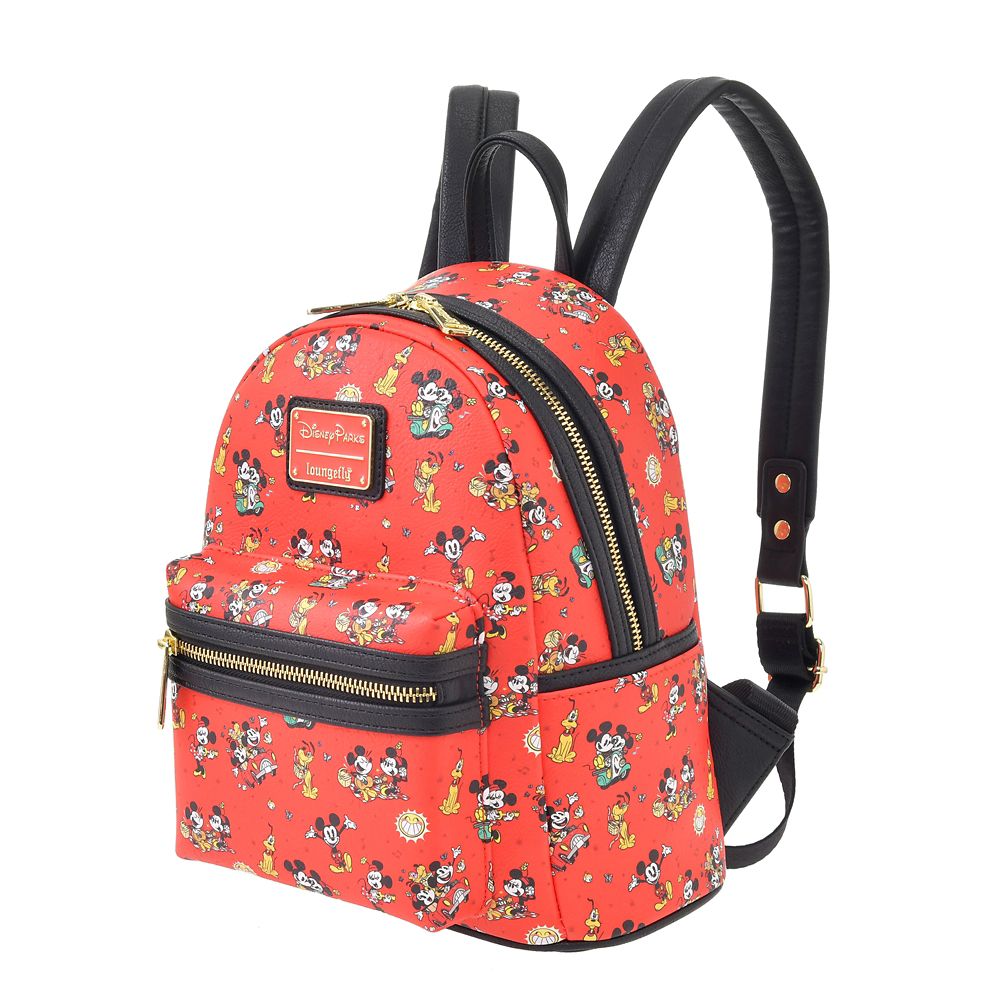 公式 ショップディズニー Loungefly ミッキー ミニー プルート リュックサック バックパック レッド ミッキーマウス