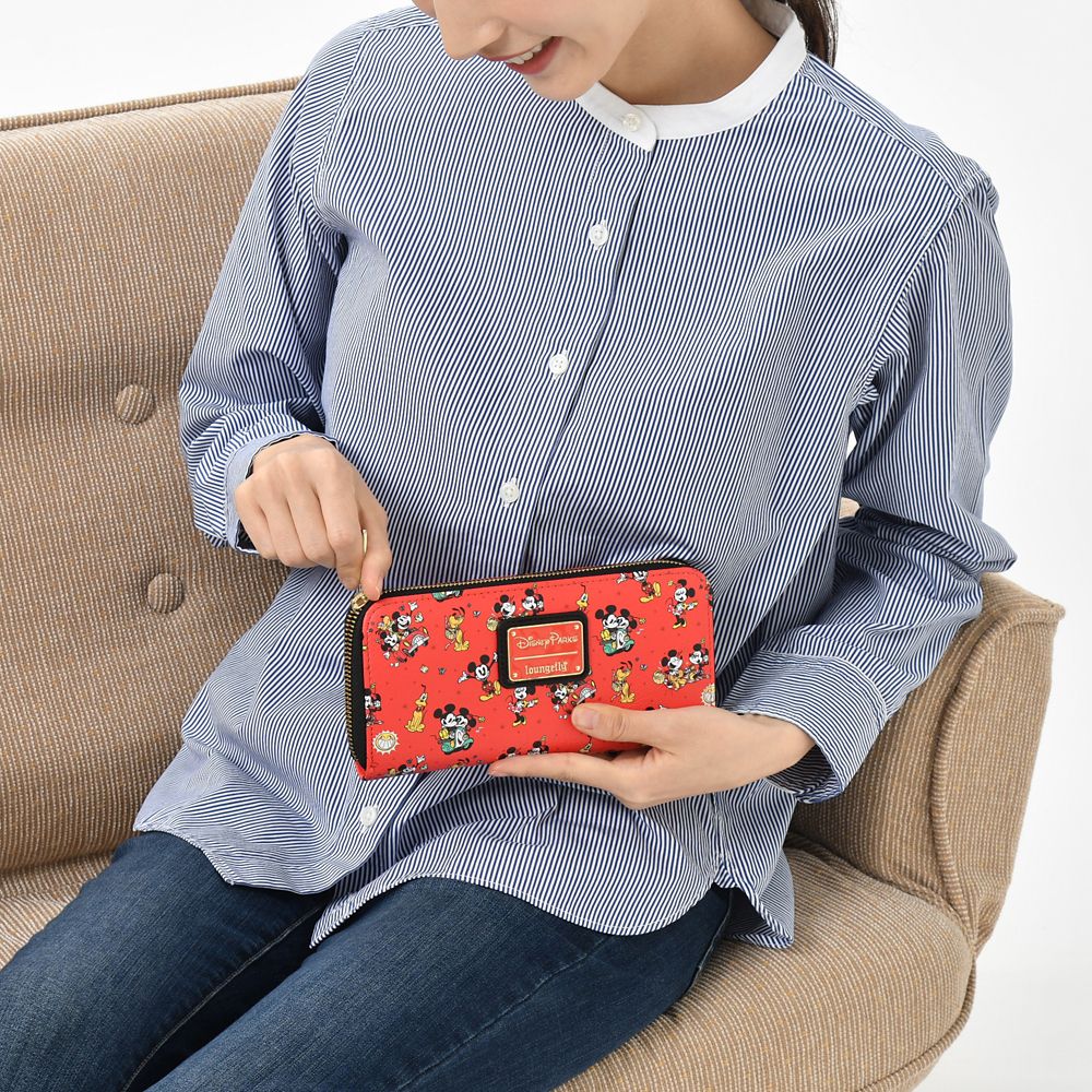 公式 ショップディズニー Loungefly ミッキー ミニー プルート 財布 ウォレット レッド ミッキーマウス