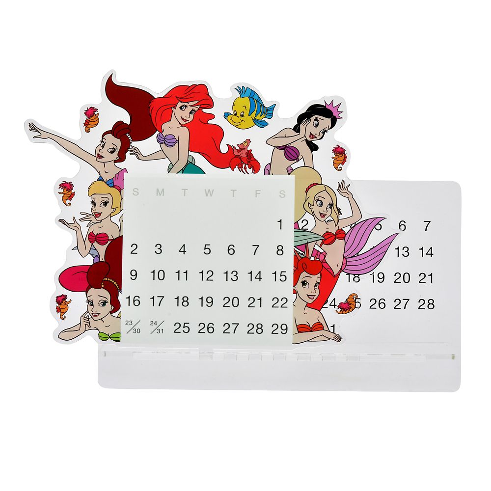公式 ショップディズニー リトル マーメイド 卓上カレンダー シスター クリア ダイカット New School Life
