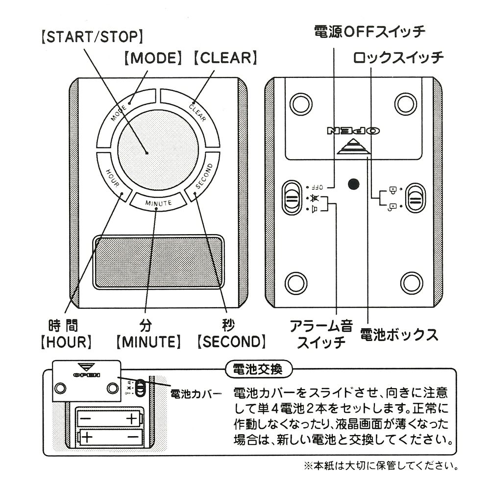 公式 ショップディズニー ミッキー タイマー ストップウォッチ機能付き ライトアップ New School Life
