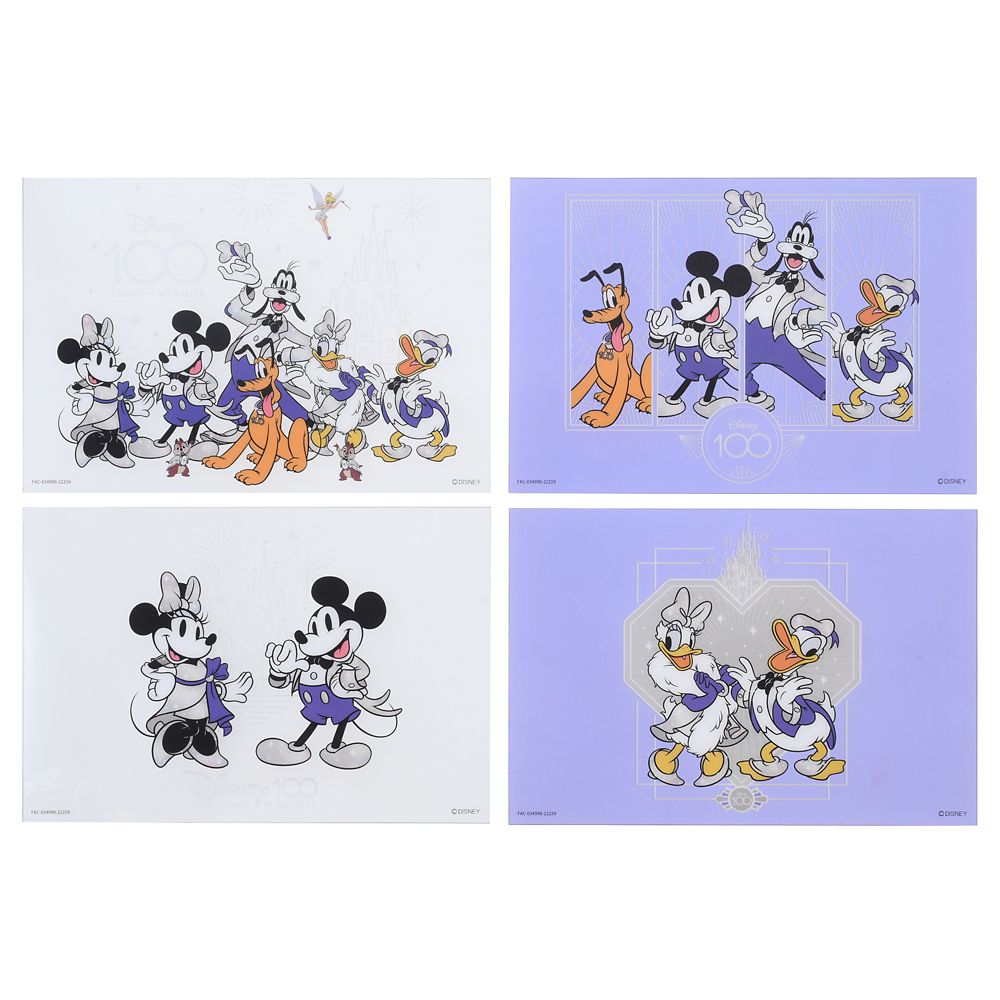 公式 ショップディズニー ディズニーキャラクター ポストカード セット フレーム付き The Disney100 Platinum Celebration Collection