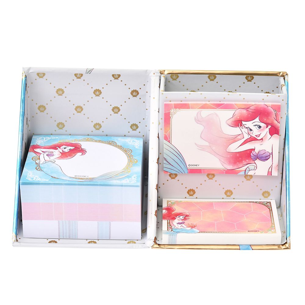 公式 ショップディズニー アリエル 付箋 メモ帳 ペンスタンド付き メタリック