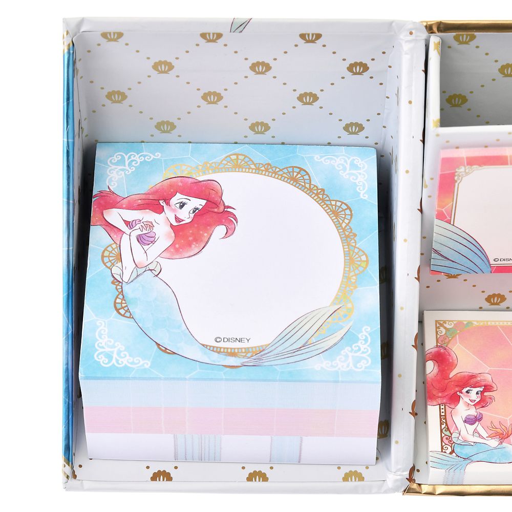 公式 ショップディズニー アリエル 付箋 メモ帳 ペンスタンド付き メタリック