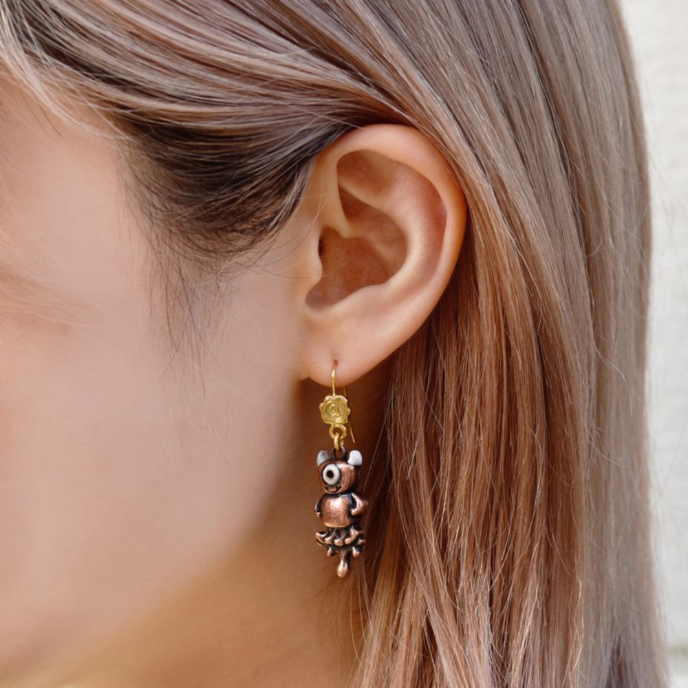 【キューポット】リトル・マイキー/ピアス　チョコレート