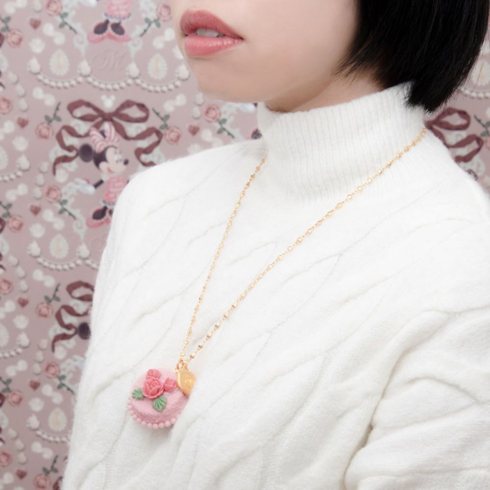 【キューポット】ミニーマウス/ネックレス　ビンテージケーキ