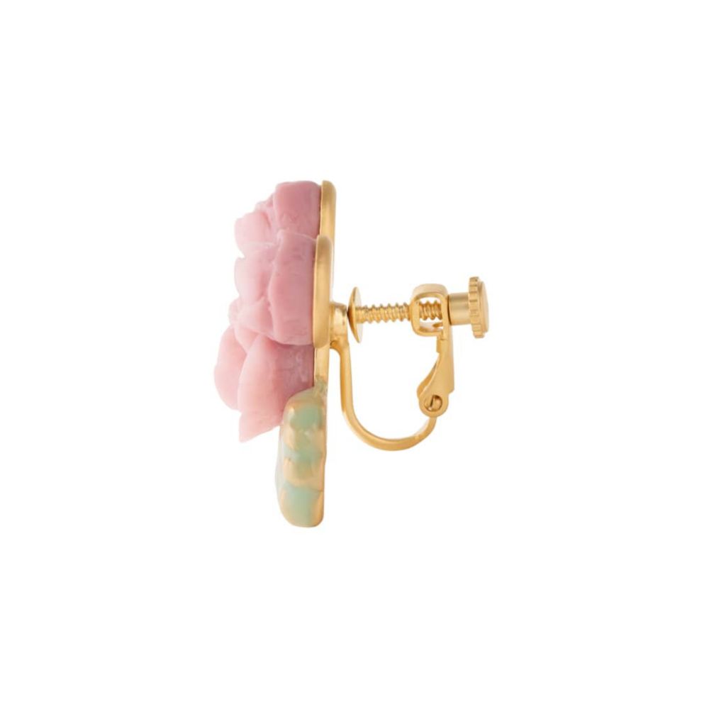 【キューポット】ミニーマウス/イヤリング　ビンテージローズ