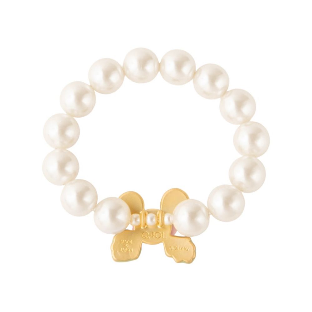 【キューポット】ミニーマウス/パールブレスレット　ビンテージローズ