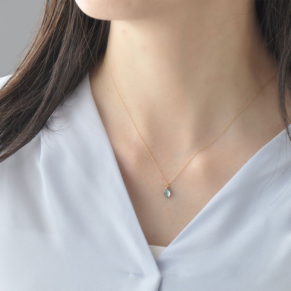 【送料無料】ディズニープリンセス ジャスミン　ブルートパーズイエローゴールドペンダント