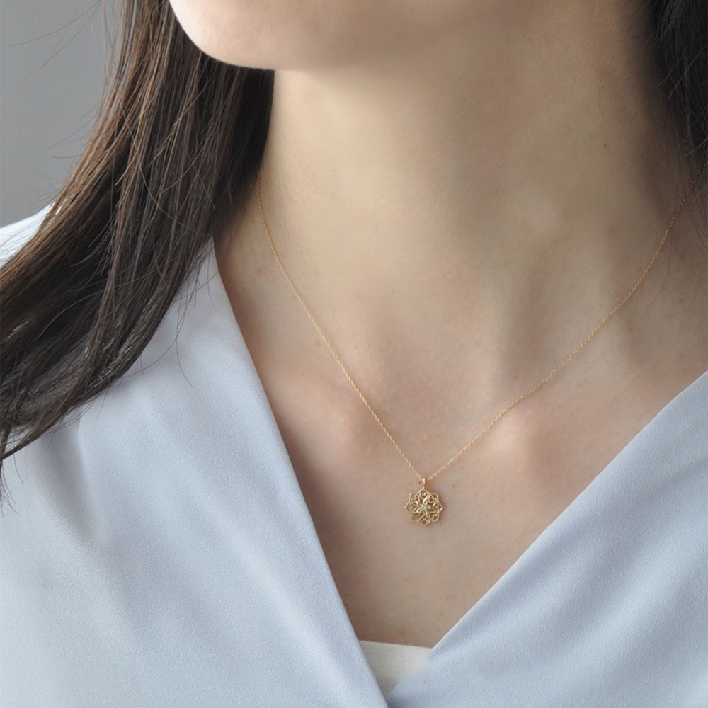 【送料無料】ディズニープリンセス ジャスミン　イエローゴールドペンダント