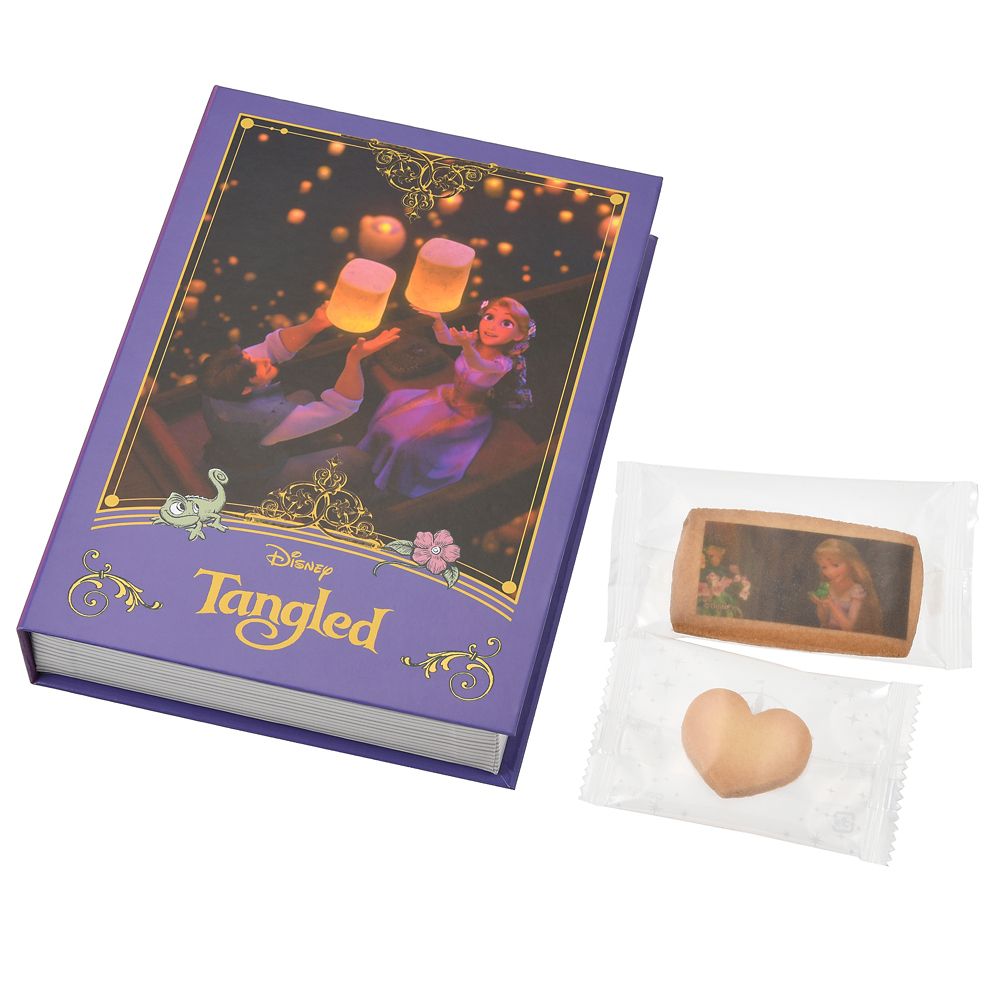 公式 ショップディズニー ラプンツェル フリン ライダー パスカル クッキー ボックス入り ブック型 Ever Green