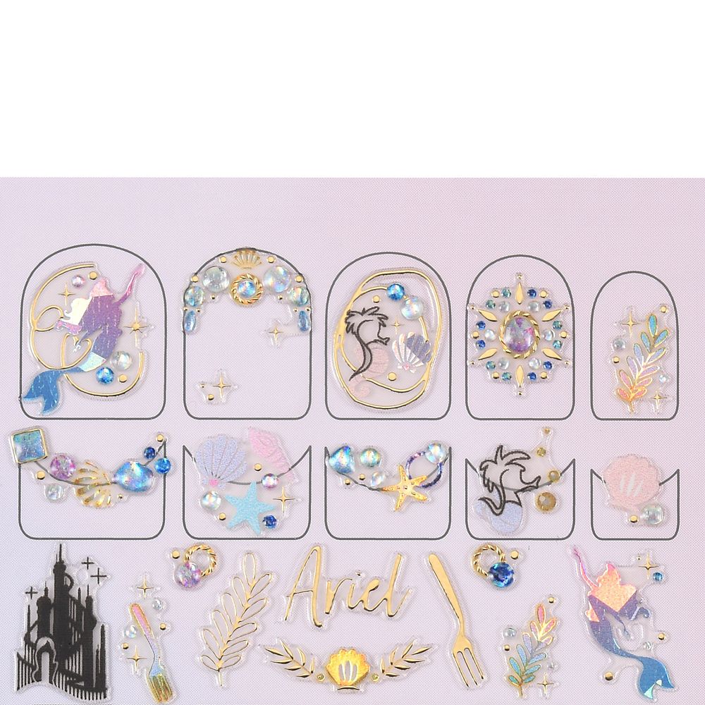 公式 ショップディズニー The Namie Nail Art Collection アリエル ネイルシール ホログラムシルエット