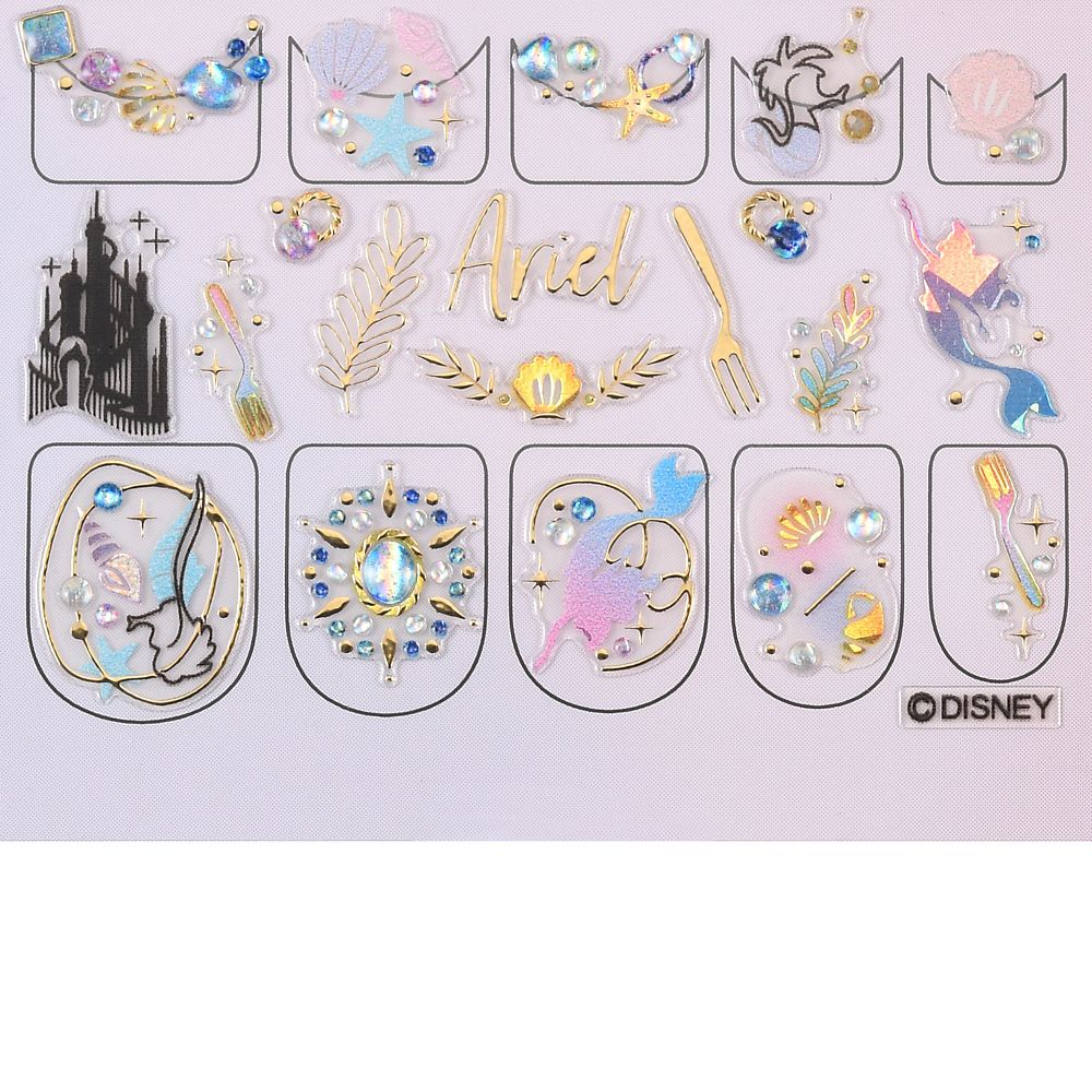 公式 ショップディズニー The Namie Nail Art Collection アリエル ネイルシール ホログラムシルエット