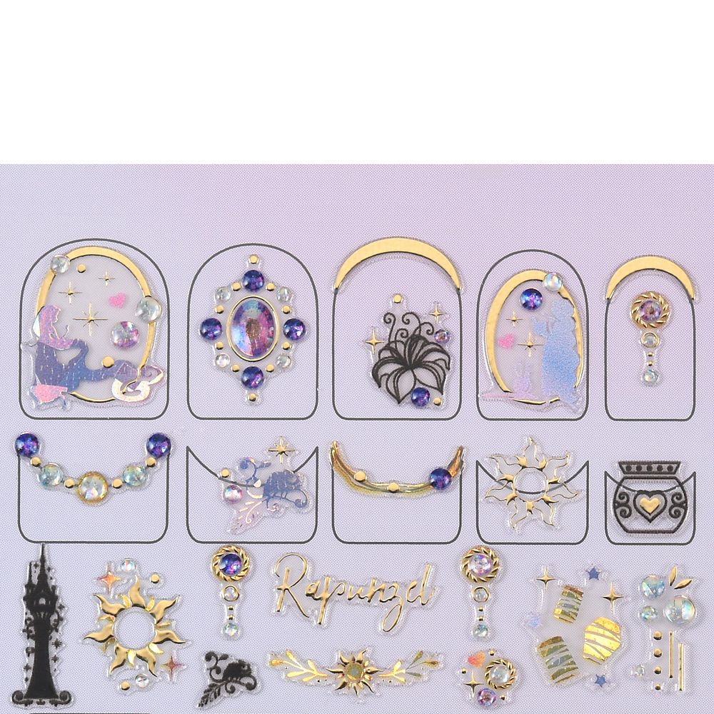 公式 ショップディズニー The Namie Nail Art Collection ラプンツェル パスカル ネイルシール ホログラムシルエット