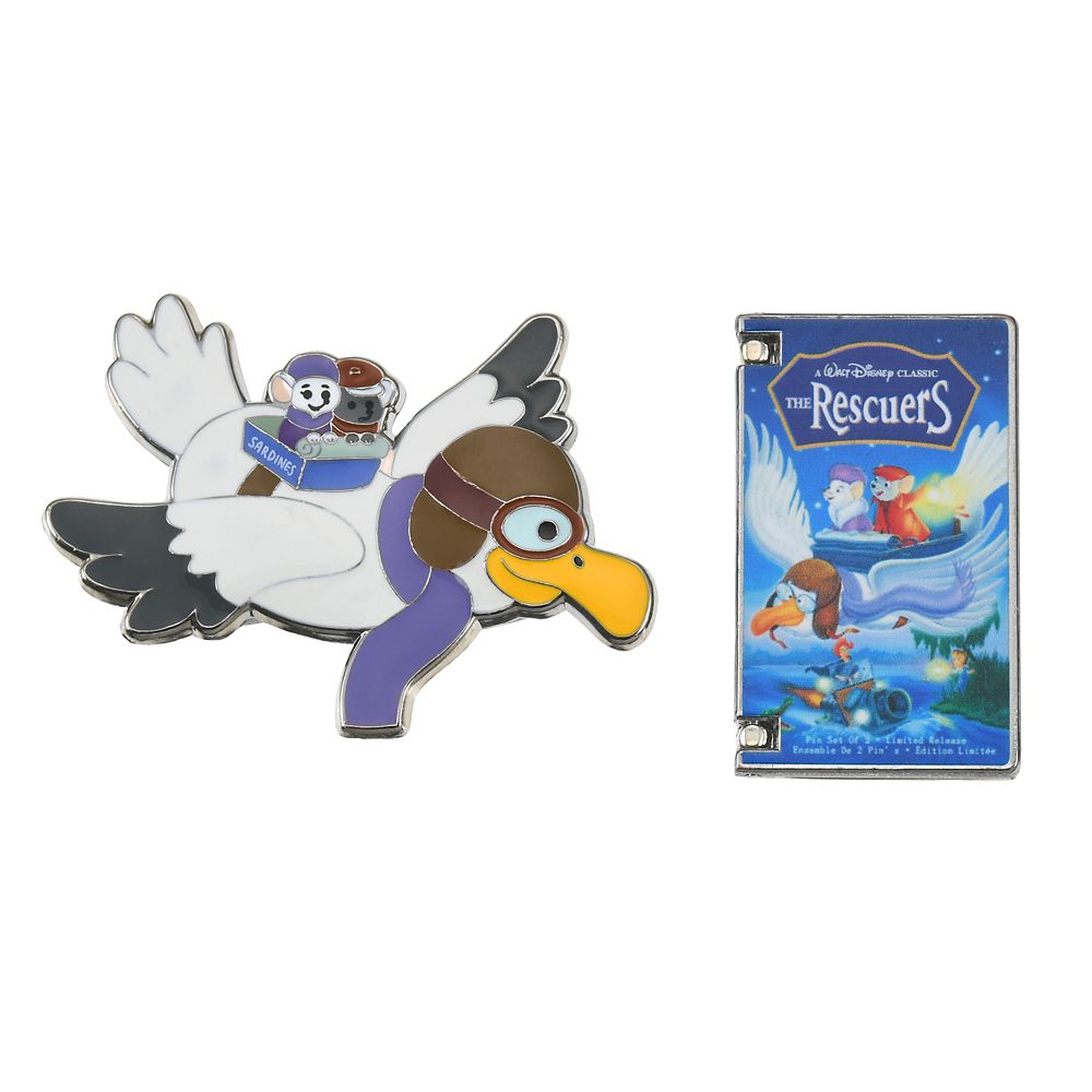 公式 ショップディズニー ビアンカ バーナード オービル ピンバッジ セット Vhs風ボックス入り ビアンカの大冒険 アニバーサリー