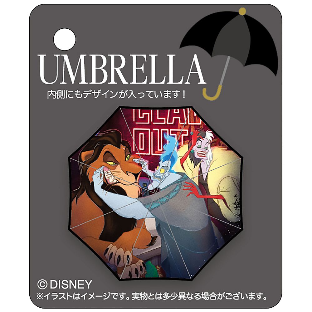 公式 ショップディズニー ハデス スカー クルエラ 長傘 ジャンプ式 晴雨兼用 Rainy Day 22