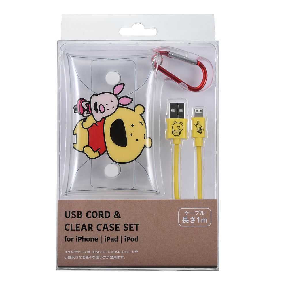 公式 ショップディズニー プーさん ピグレット Iphone Ipad Ipod用usbコード ケース付き Nishimurayuji