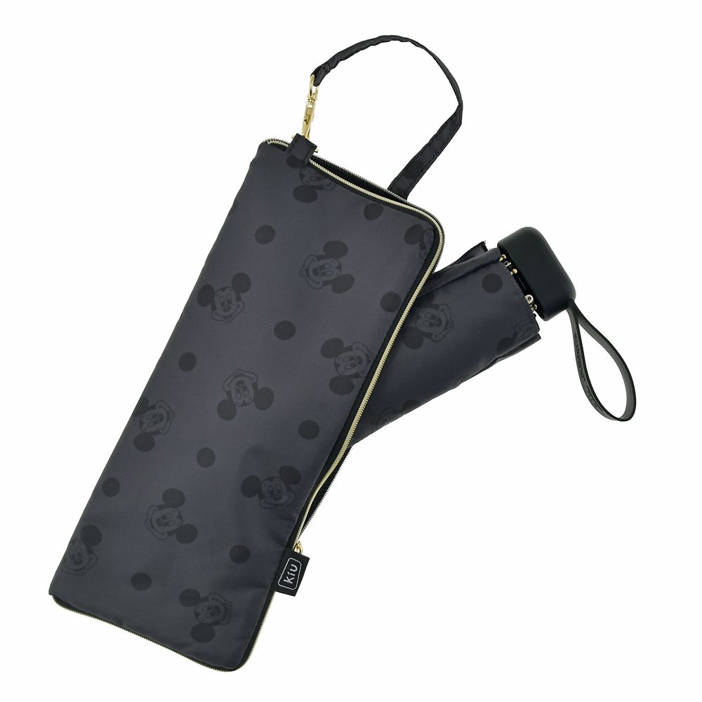 公式 ショップディズニー Kiu ミッキー 折りたたみ傘ケース傘ケース ブラック Rainy Day 22
