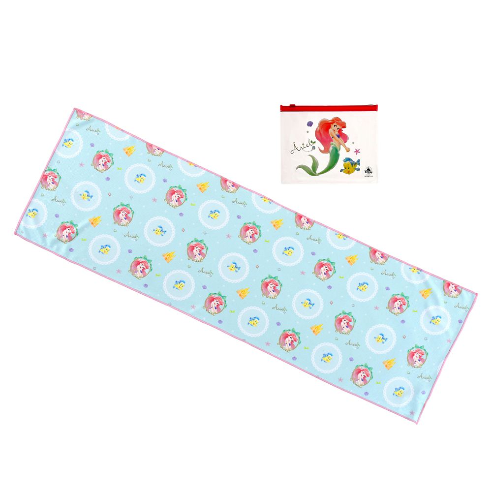 公式 ショップディズニー アリエル フランダー クールタオル ポーチ入り リボンフレーム