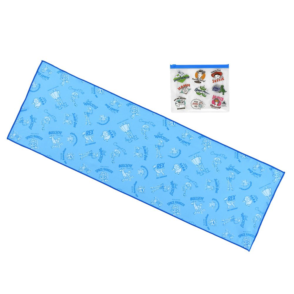 公式 ショップディズニー トイ ストーリー4 クールタオル ポーチ入り ネームロゴ