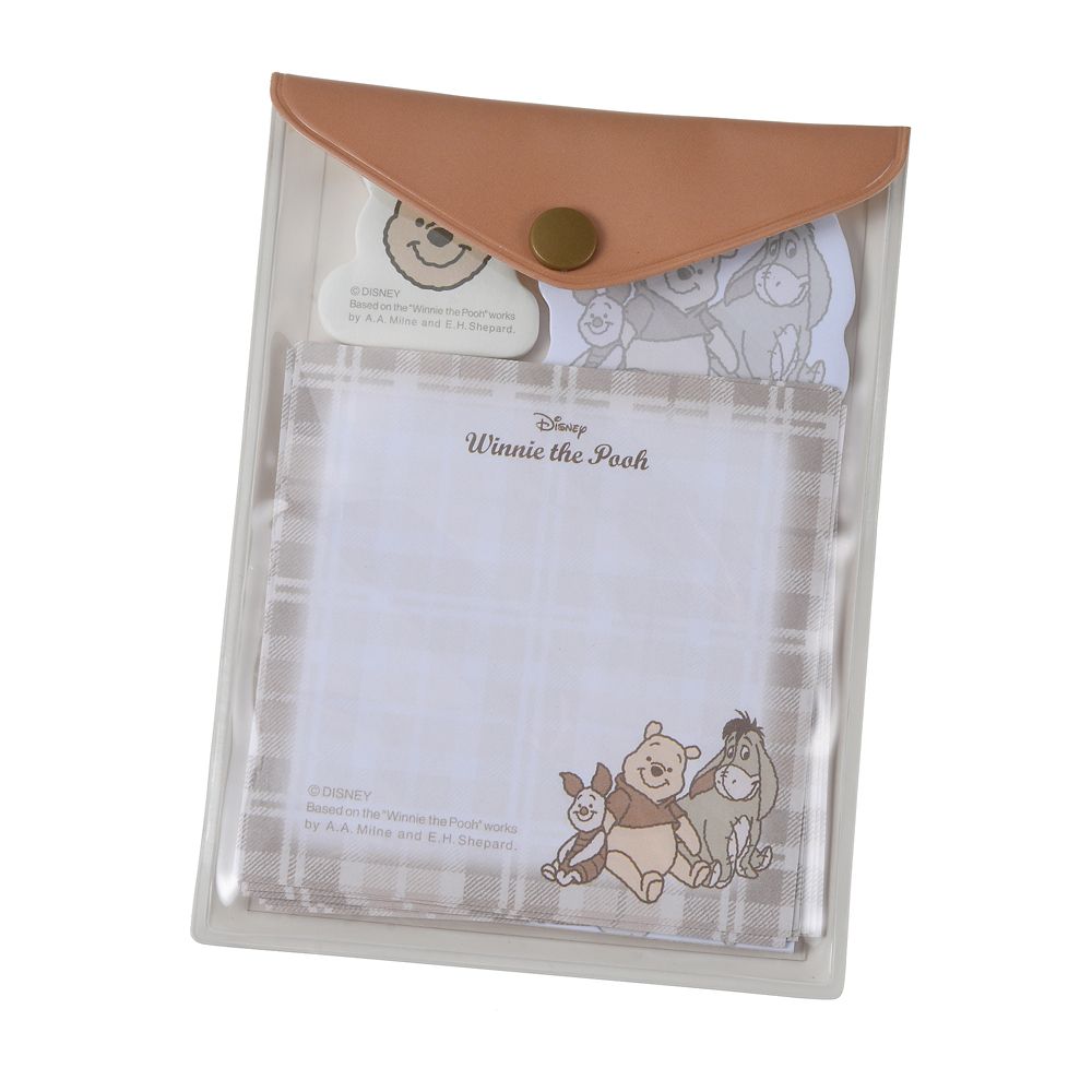 公式 ショップディズニー プーさん ピグレット イーヨー 付箋 メモ帳 ケース入り White Pooh 22
