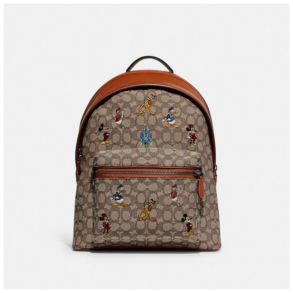 公式 ショップディズニー Coach ミッキー フレンズ リュックサック バックパック チャーター バックパック シグネチャー エンブロイダリー