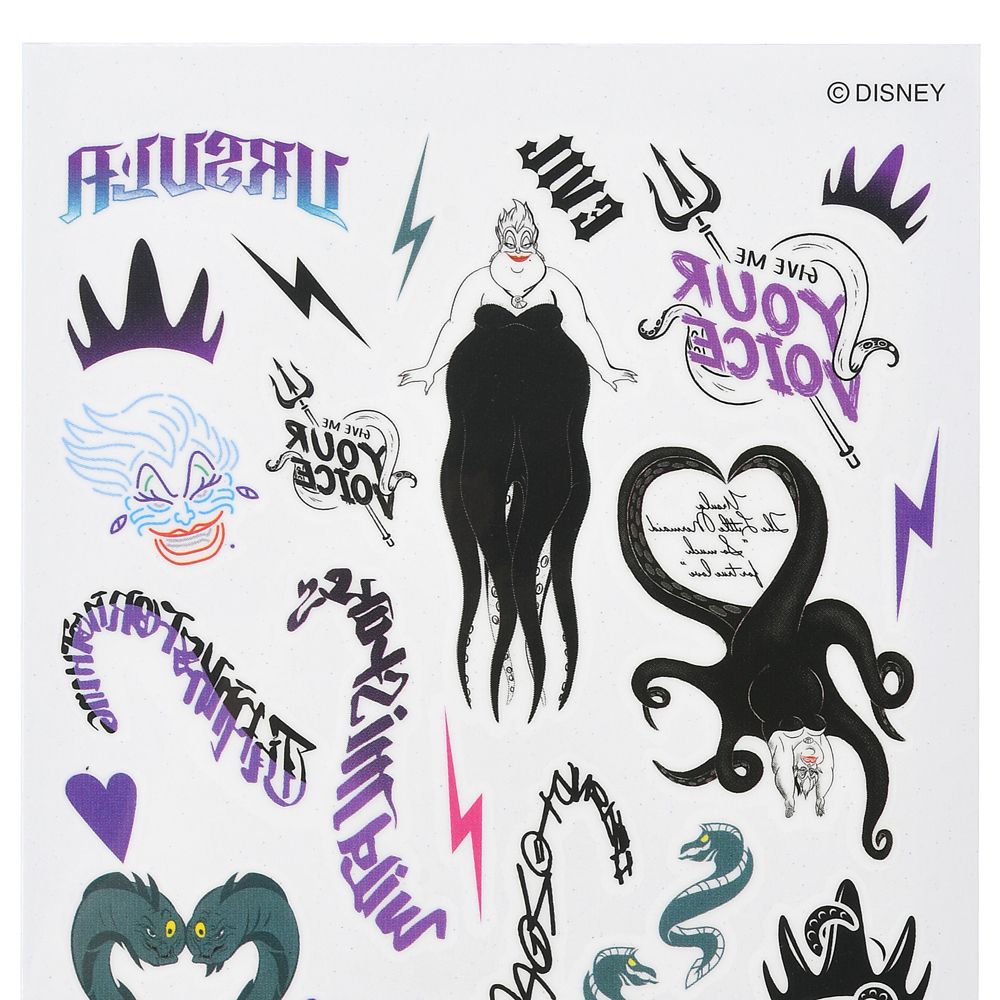 公式 ショップディズニー アースラ フロットサム ジェットサム ボディステッカー ディズニーヴィランズ リトル マーメイド