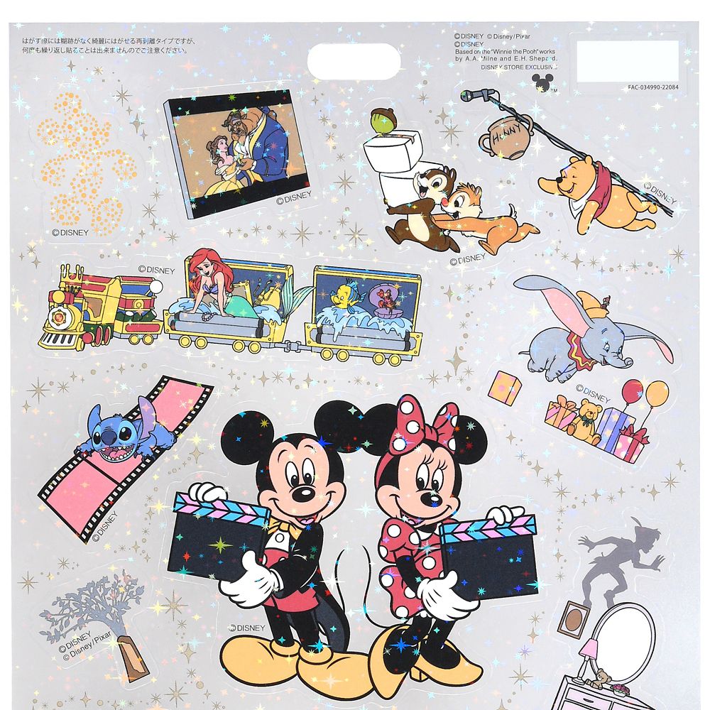 公式 ショップディズニー ディズニーキャラクター シール ステッカー ダイカット ホログラム Disney Store Japan 30th