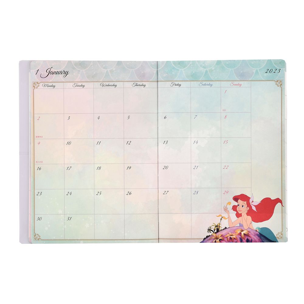 公式 ショップディズニー リトル マーメイド 手帳 スケジュール帳 23 B6 メタリック Calendars Organizers